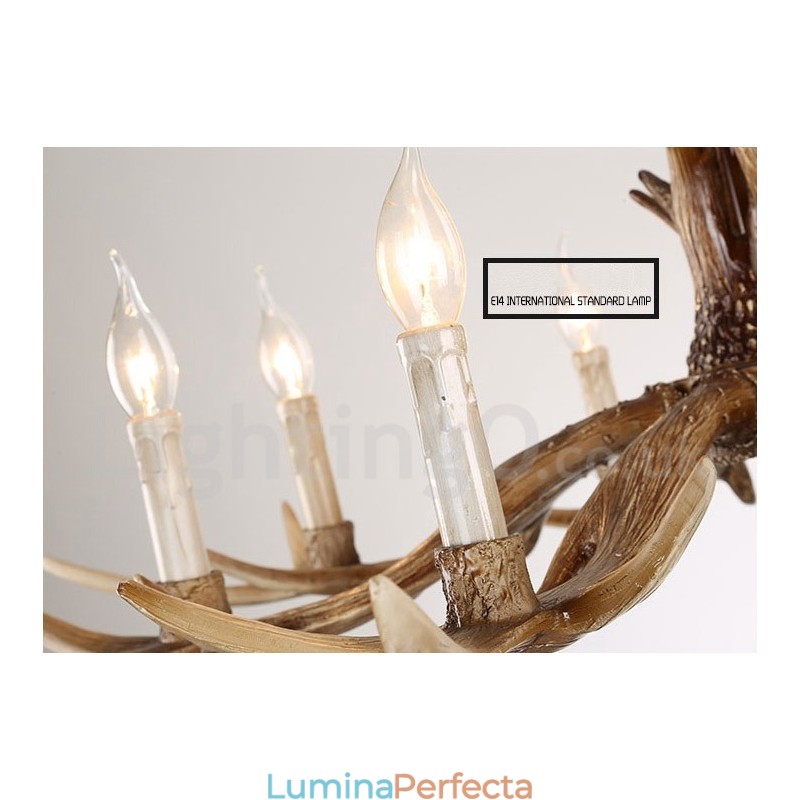 Candelabru cu 8 lumini, rustic, artistic, retro, corn de epocă