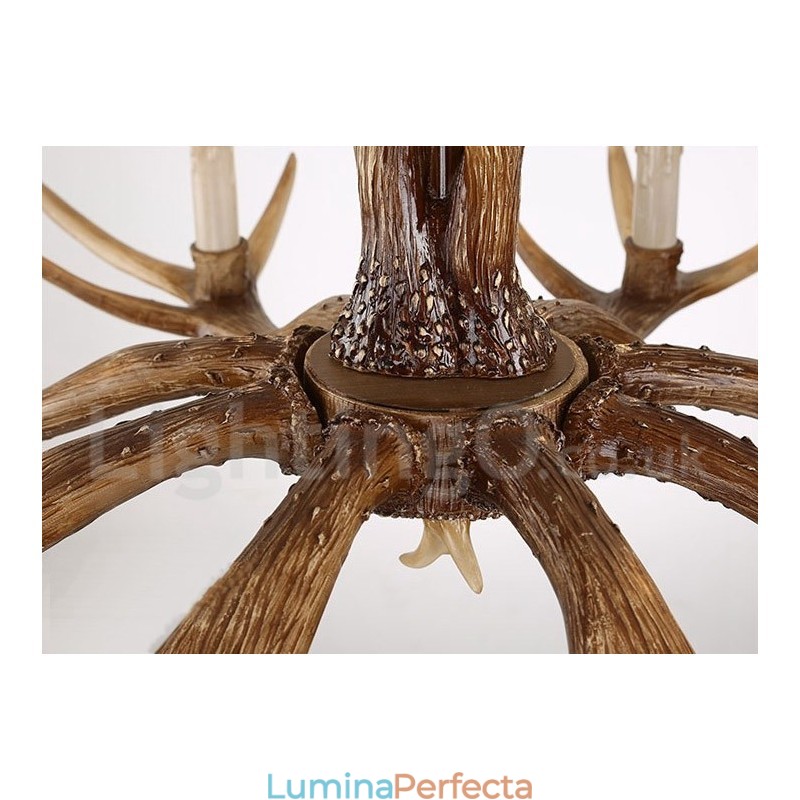 Candelabru cu 8 lumini, rustic, artistic, retro, corn de epocă