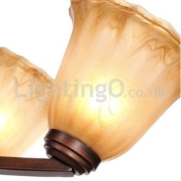 Rustic 6 becuri Abajur din Sticla Candelabru inoxidabil