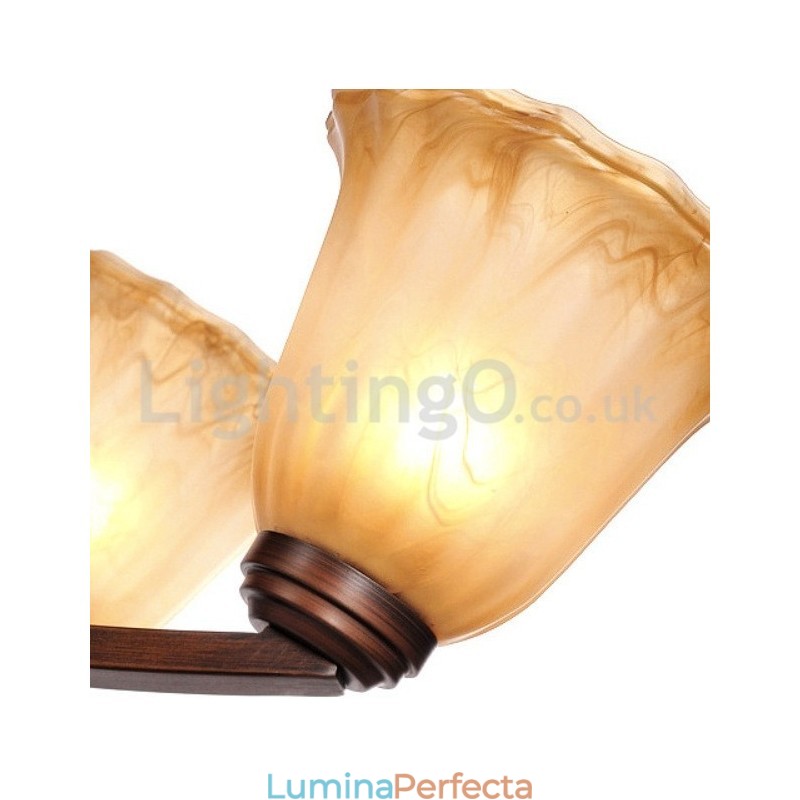 Rustic 6 becuri Abajur din Sticla Candelabru inoxidabil