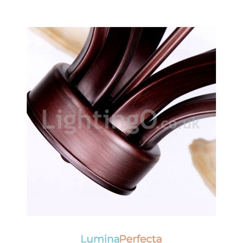 Rustic 6 becuri Abajur din Sticla Candelabru inoxidabil