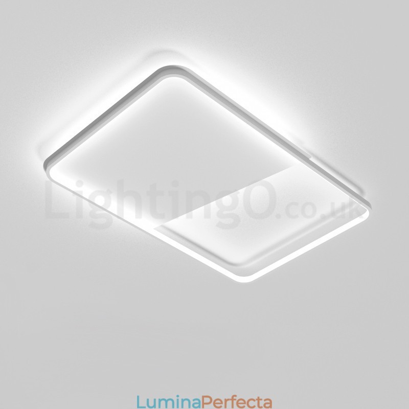 Plafoniere moderne, minimaliste, ultra subțiri, dreptunghiulare din aluminiu de 5 cm