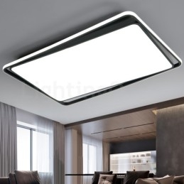 Plafoniera cu montare încadrată dreptunghiulară, modernă, alb, negru