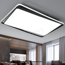 Plafoniera cu montare încadrată dreptunghiulară, modernă, alb, negru