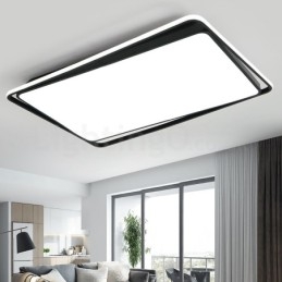 Plafoniera cu montare încadrată dreptunghiulară, modernă, alb, negru