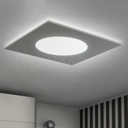 Plafoniera modernă, elegantă, pătrată subțire, cu montare încasată
