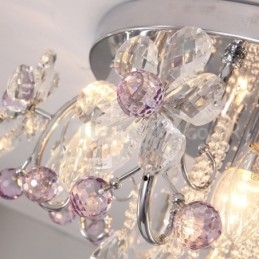 Plafoniere rotunde de lux cu montare încasată de cristal
