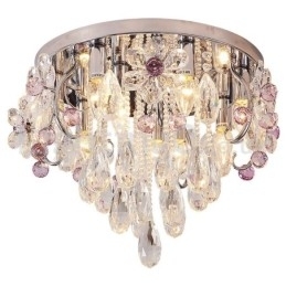 Plafoniere rotunde de lux cu montare încasată de cristal