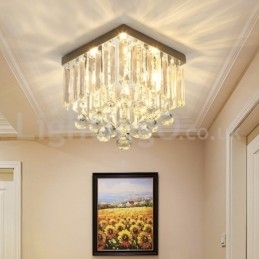 Plafoniere moderne pătrate de cristal cu montare încasată