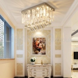 Plafoniere pătrate contemporane de cristal cu montare încasată