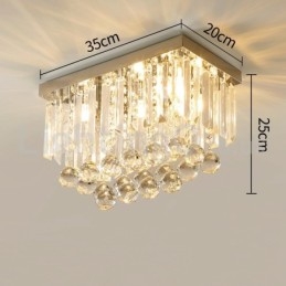 Plafoniere pătrate contemporane de cristal cu montare încasată