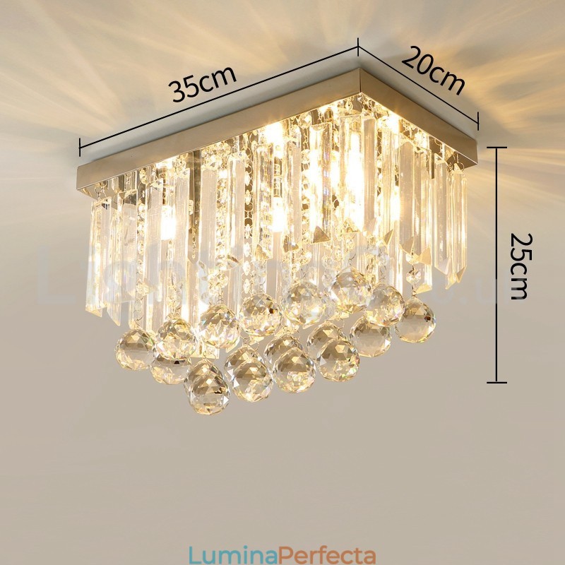 Plafoniere pătrate contemporane de cristal cu montare încasată