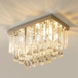Plafoniere pătrate contemporane de cristal cu montare încasată