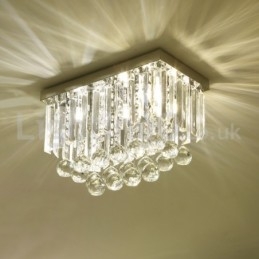 Plafoniere pătrate contemporane de cristal cu montare încasată
