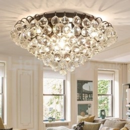 Plafoniere rotunde de cristal, contemporane, 30 cm și 55 cm