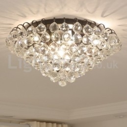 Plafoniere rotunde de cristal, contemporane, 30 cm și 55 cm