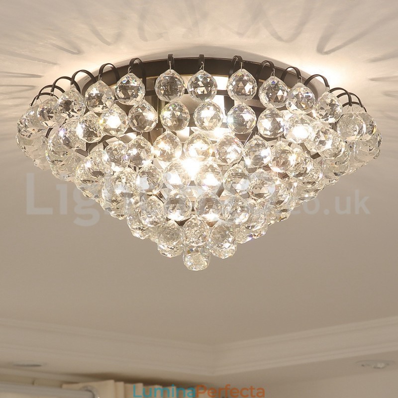 Plafoniere rotunde de cristal, contemporane, 30 cm și 55 cm