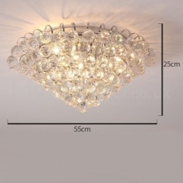 Plafoniere rotunde de cristal, contemporane, 30 cm și 55 cm
