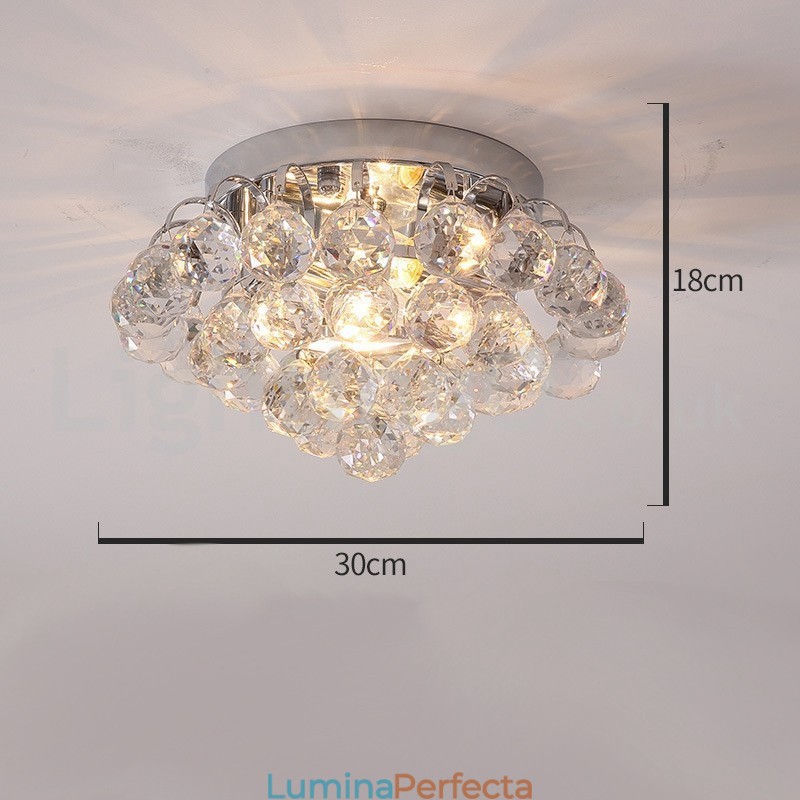Plafoniere rotunde de cristal, contemporane, 30 cm și 55 cm
