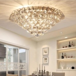 Plafoniere rotunde de cristal, contemporane, 30 cm și 55 cm