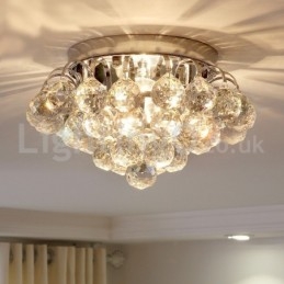 Plafoniere rotunde de cristal, contemporane, 30 cm și 55 cm