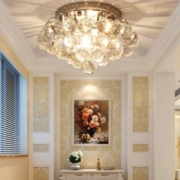 Plafoniere rotunde de cristal, contemporane, 30 cm și 55 cm