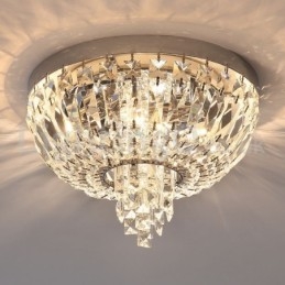 Plafoniere rotunde rafinate de cristal cu montare încastră