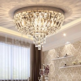 Plafoniere rotunde rafinate de cristal cu montare încastră