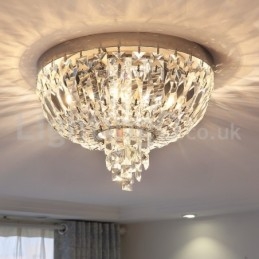 Plafoniere rotunde rafinate de cristal cu montare încastră
