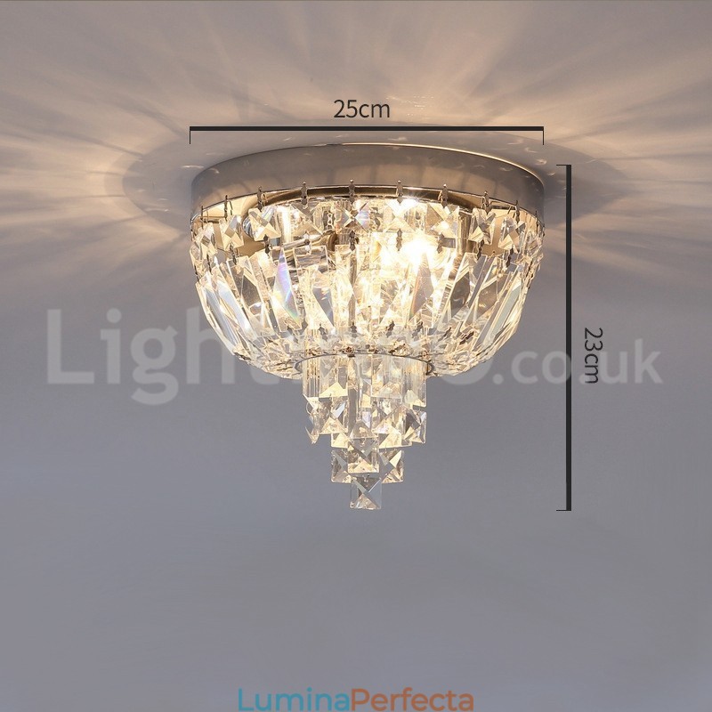 Plafoniere rotunde rafinate de cristal cu montare încastră