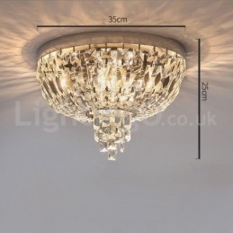 Plafoniere rotunde rafinate de cristal cu montare încastră