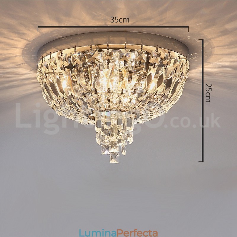 Plafoniere rotunde rafinate de cristal cu montare încastră