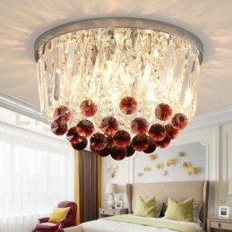 Plafoniere moderne rotunde din cristal cu montaj încastrat