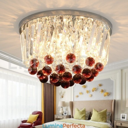 Plafoniere moderne rotunde din cristal cu montaj încastrat Plafoniere moderne rotunde din cristal cu montaj încastrat