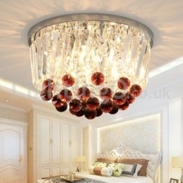 Plafoniere moderne rotunde din cristal cu montaj încastrat