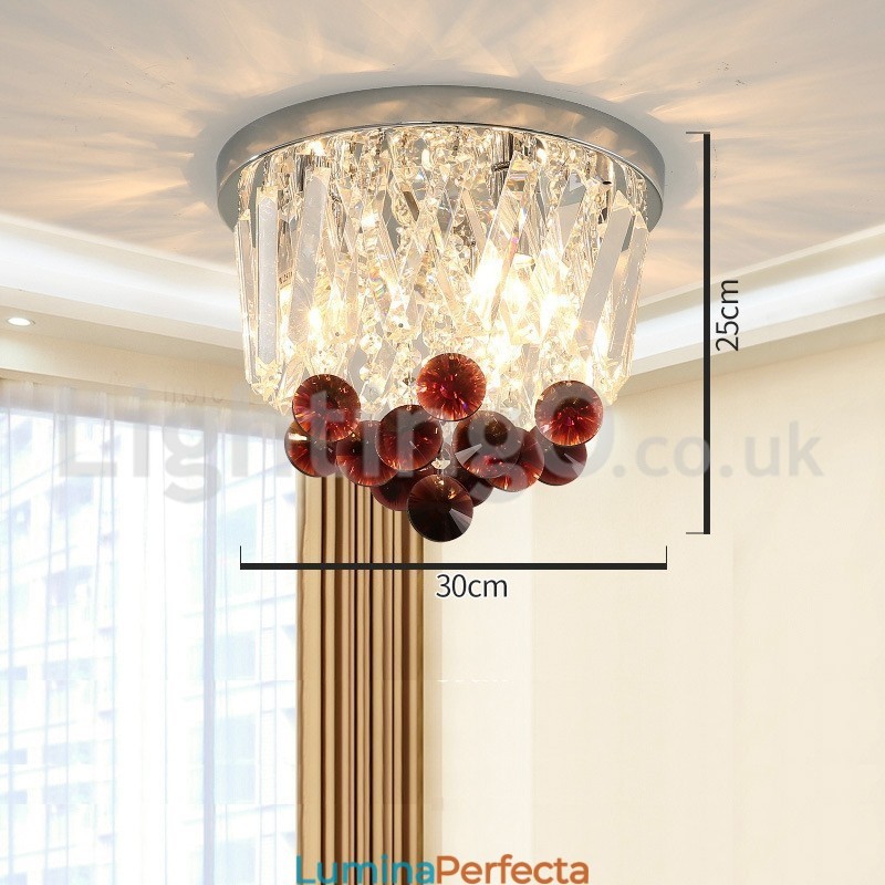Plafoniere moderne rotunde din cristal cu montaj încastrat