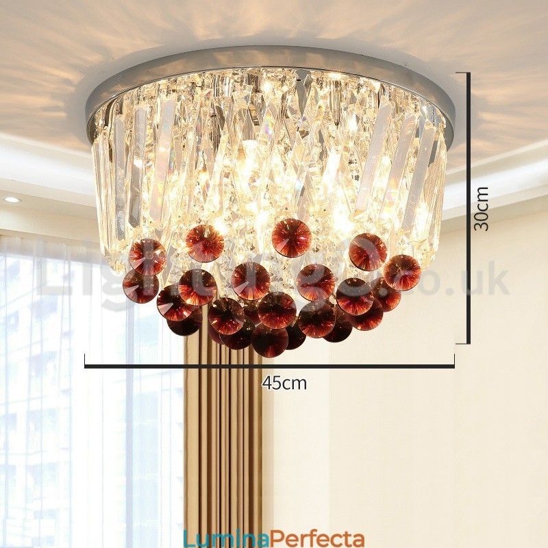 Plafoniere moderne rotunde din cristal cu montaj încastrat