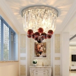 Plafoniere moderne rotunde din cristal cu montaj încastrat