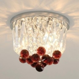Plafoniere moderne rotunde din cristal cu montaj încastrat