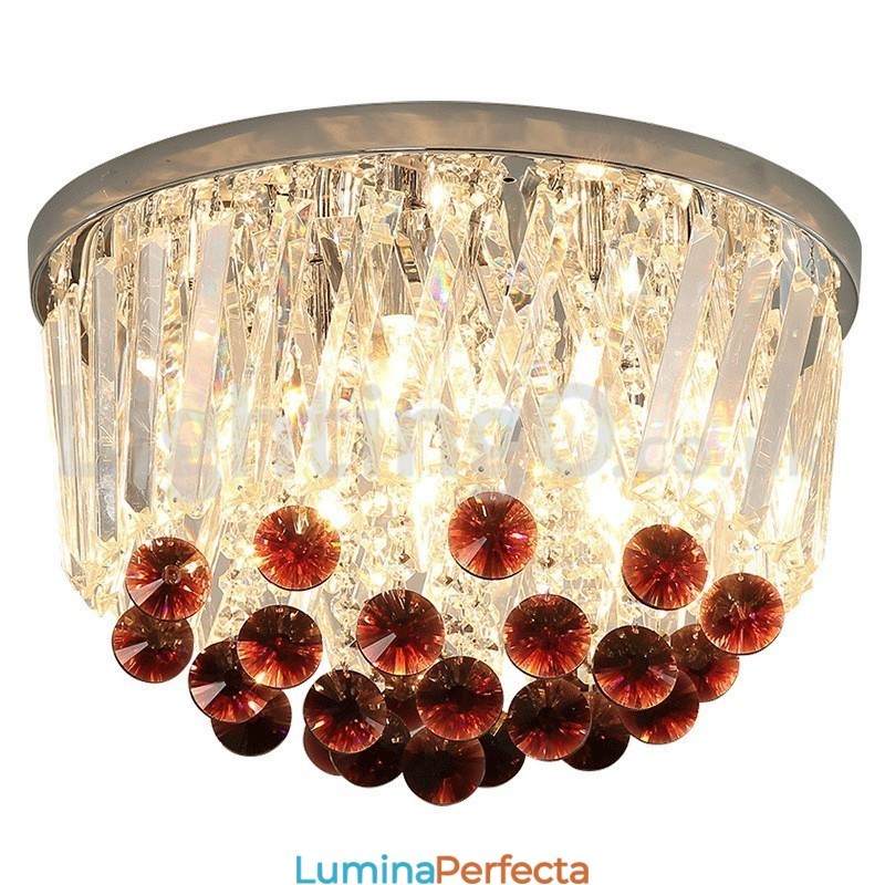 Plafoniere moderne rotunde din cristal cu montaj încastrat