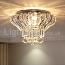 Plafoniere rotunde, moderne, moderne, de cristal, 38 cm și 57 cm