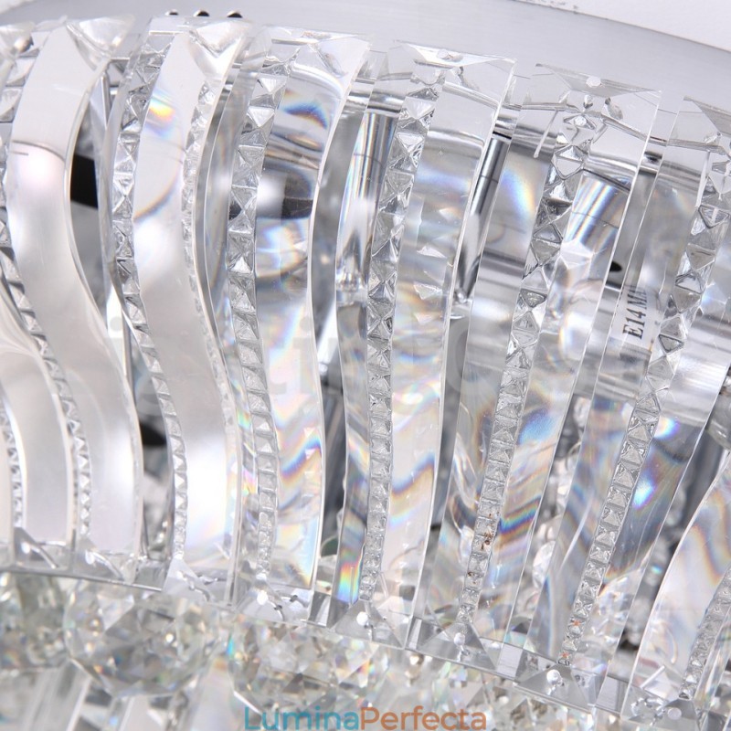 Plafoniere rotunde, moderne, moderne, de cristal, 38 cm și 57 cm