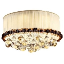 Plafoniere din cristal, rotunde, moderne, moderne, de 50 cm, abajur din material textil