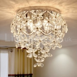 Plafoniere rotunde din cristal, rotunde, de 48 cm, la modă modernă