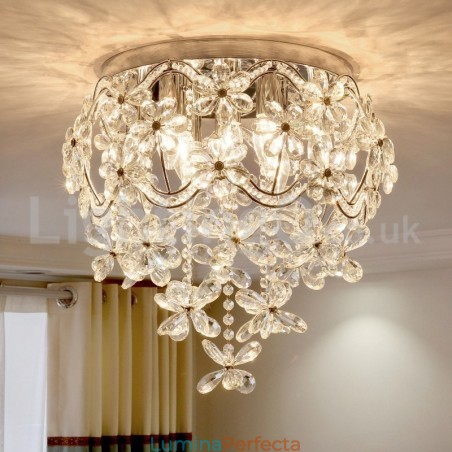 Plafoniere rotunde din cristal, rotunde, de 48 cm, la modă modernă Plafoniere rotunde din cristal, rotunde, de 48 cm, la modă modernă