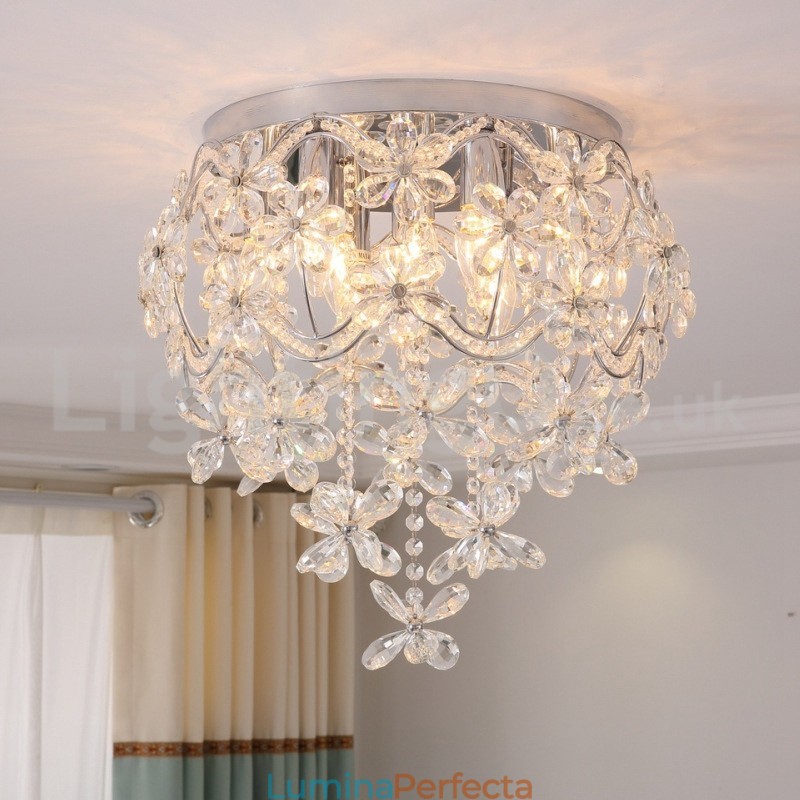 Plafoniere rotunde din cristal, rotunde, de 48 cm, la modă modernă