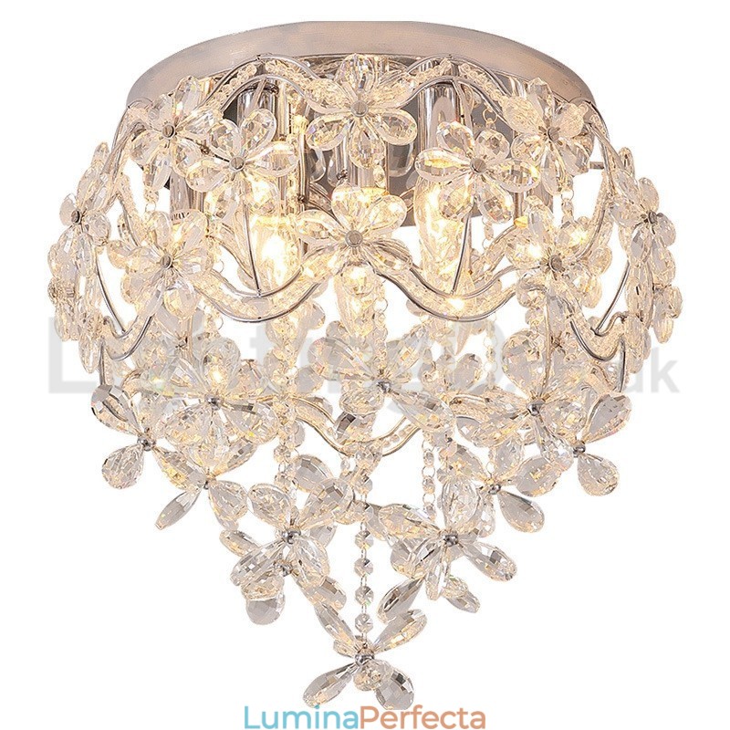 Plafoniere rotunde din cristal, rotunde, de 48 cm, la modă modernă