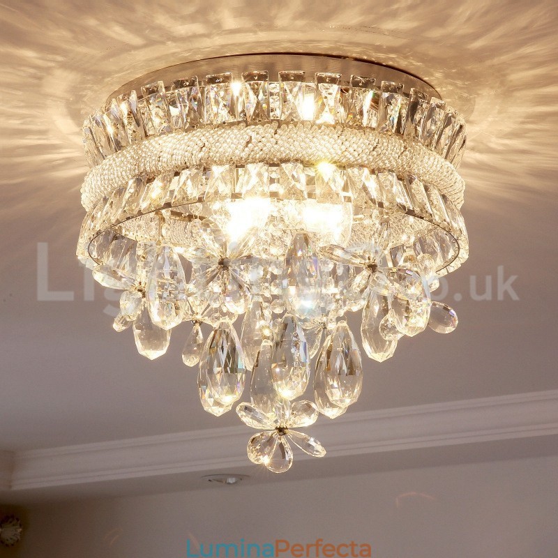 Plafoniere din cristal, rotunde, moderne, ieftine, de 40 cm