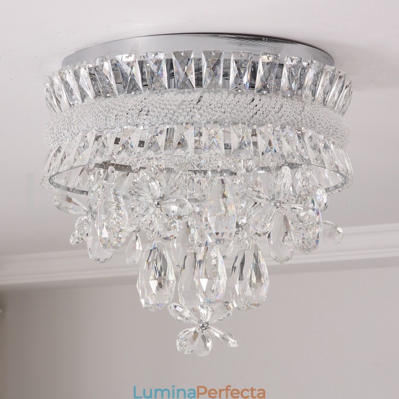 Plafoniere din cristal, rotunde, moderne, ieftine, de 40 cm