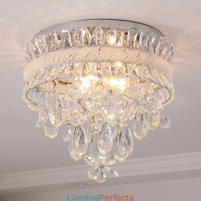 Plafoniere din cristal, rotunde, moderne, ieftine, de 40 cm